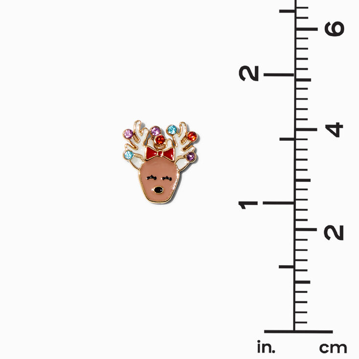 Gemstone Reindeer Stud Earrings,