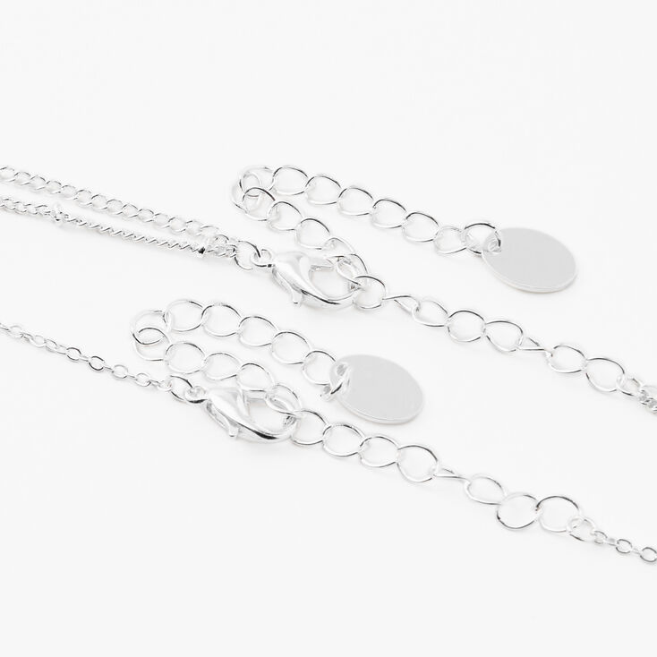 Silver Gummy Bear Pendant Choker Multi Strand Necklace,