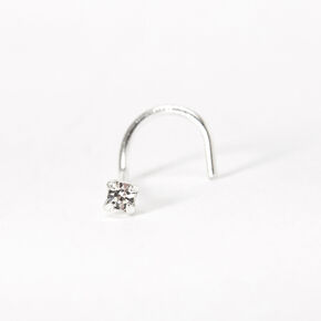 Silver 22G Classic Crystal Nose Stud,