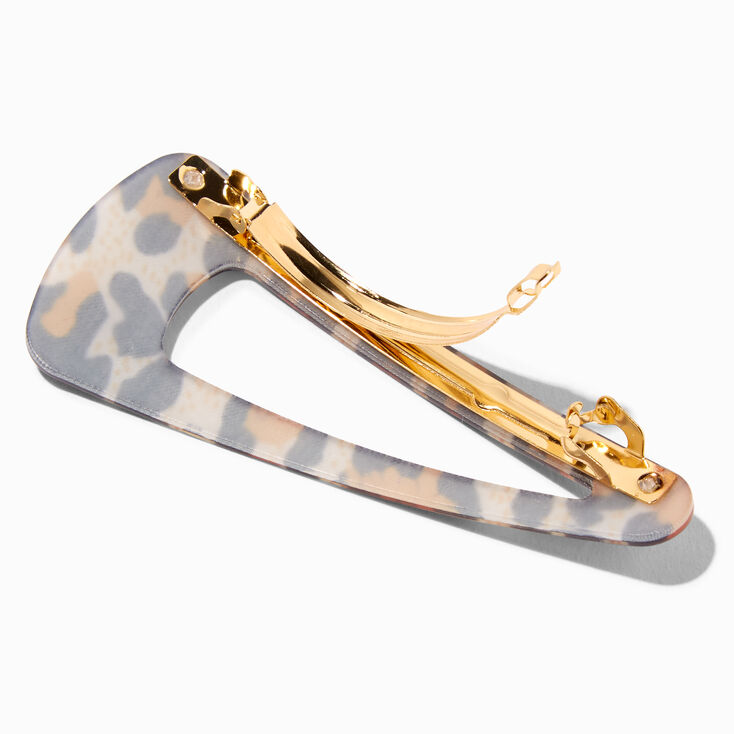 Leopard Print Triangle Hair Barrette,