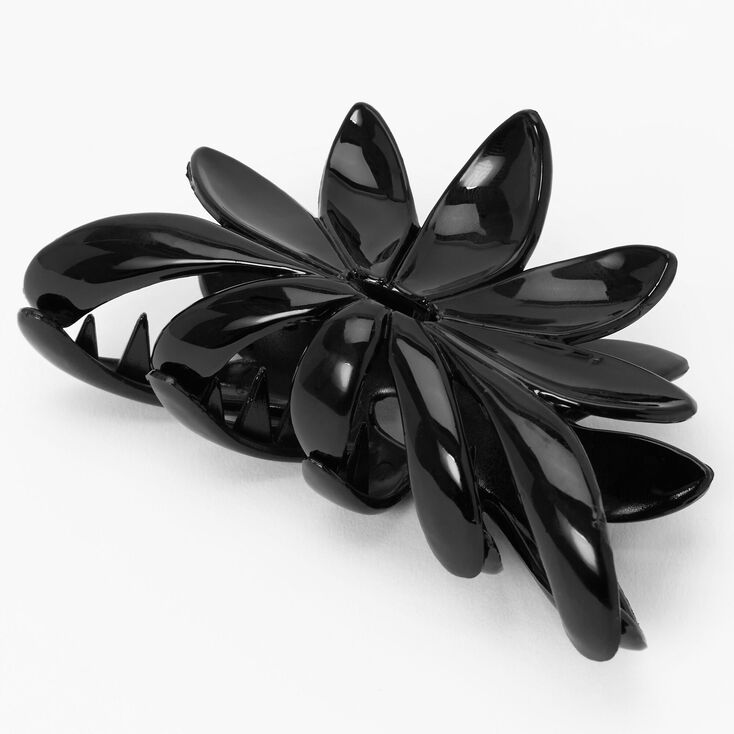 Medium Flower Hair Claw - Black,