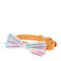 Pink &amp; Blue Plaid Bow Dog Collar,