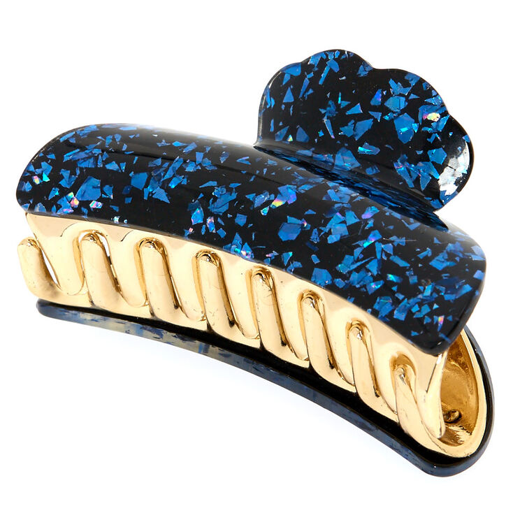 Dark Iridescent Hair Claw - Blue,