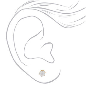 ICING Select Gold-tone Titanium Cubic Zirconia 5MM Round Stud Earrings,