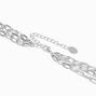 Silver-tone Paperclip Link Extended Length Multi-Strand Necklace,