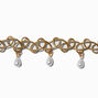 Gold-tone Pearl Tattoo Choker Necklace,