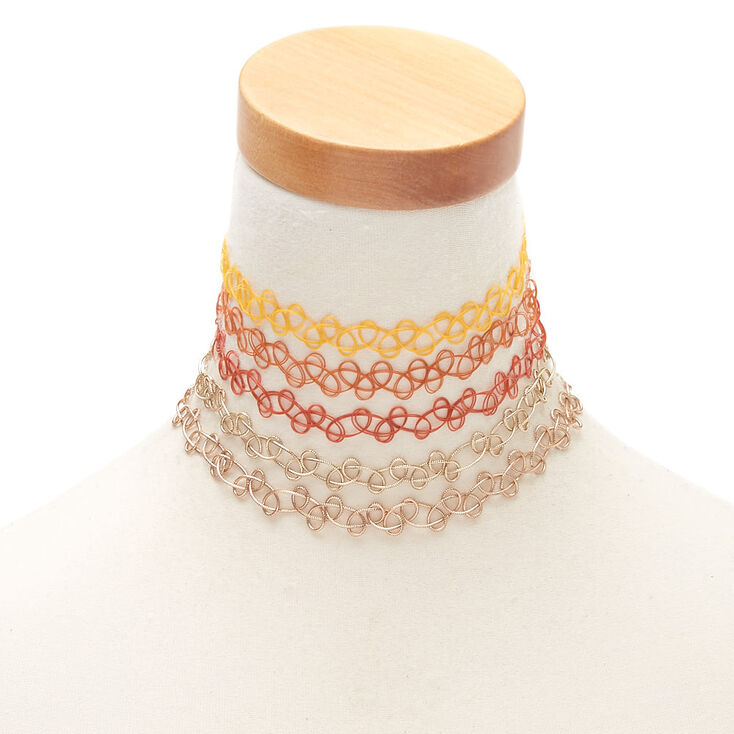 Wild West Tattoo Choker Necklaces - 5 Pack,