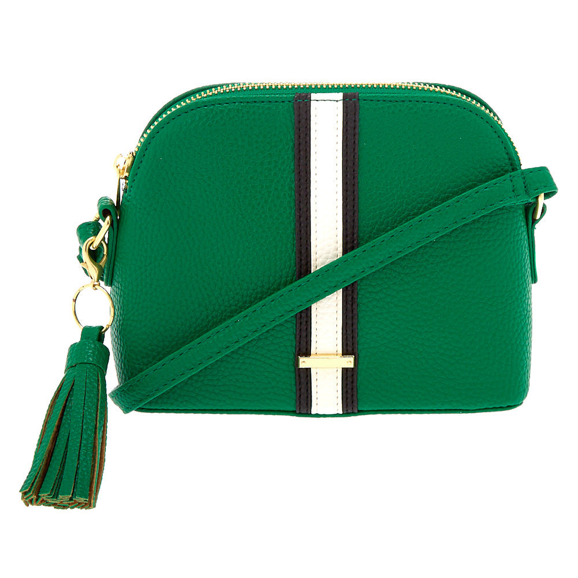 Striped Crossbody Bag Green