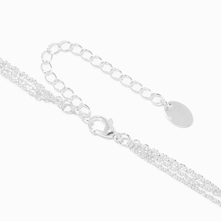 Silver Coin Pendant Color Beaded Multi-Strand Necklace,