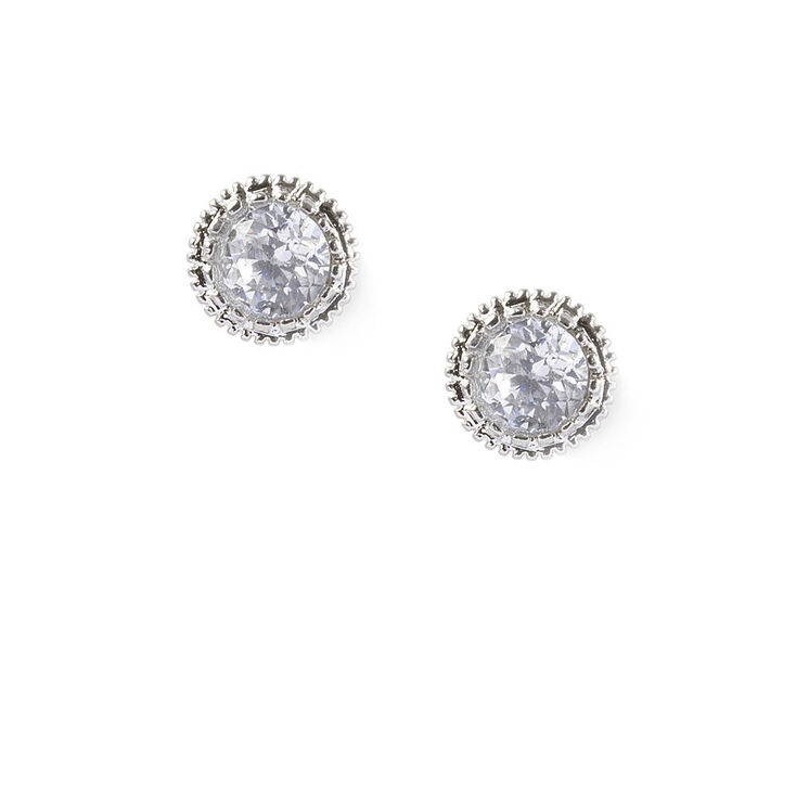 5MM Round Cubic Zirconia Vintage Set Stud Earrings,