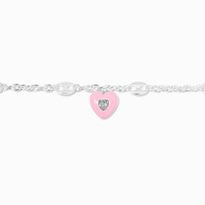 Pink Heart &amp; Silver Pop Tab Choker Necklace,