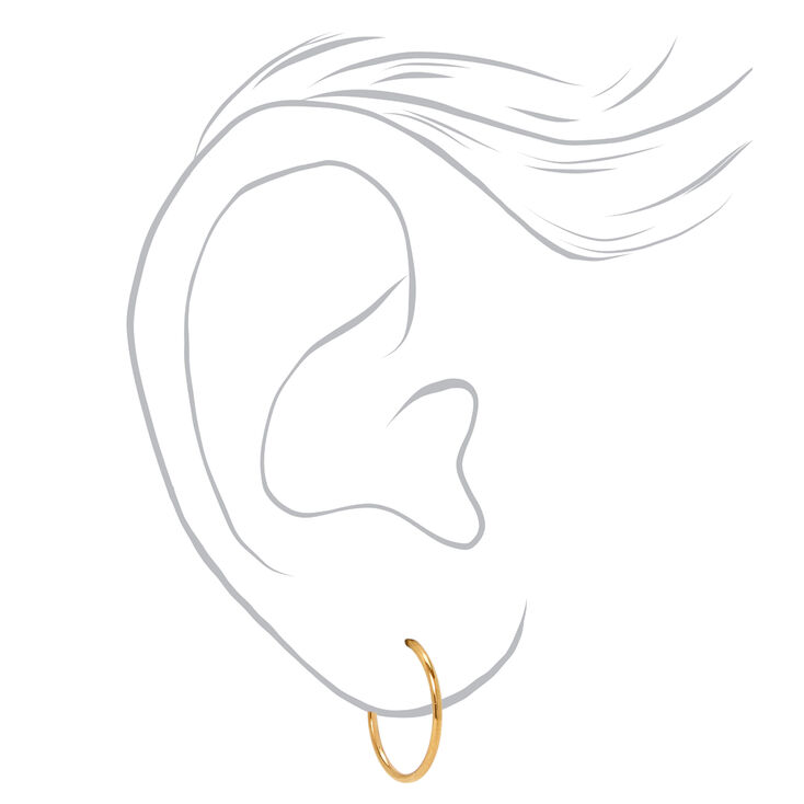 ICING Select 18k Gold Plated Classic Hoop Earrings - 3 Pack,