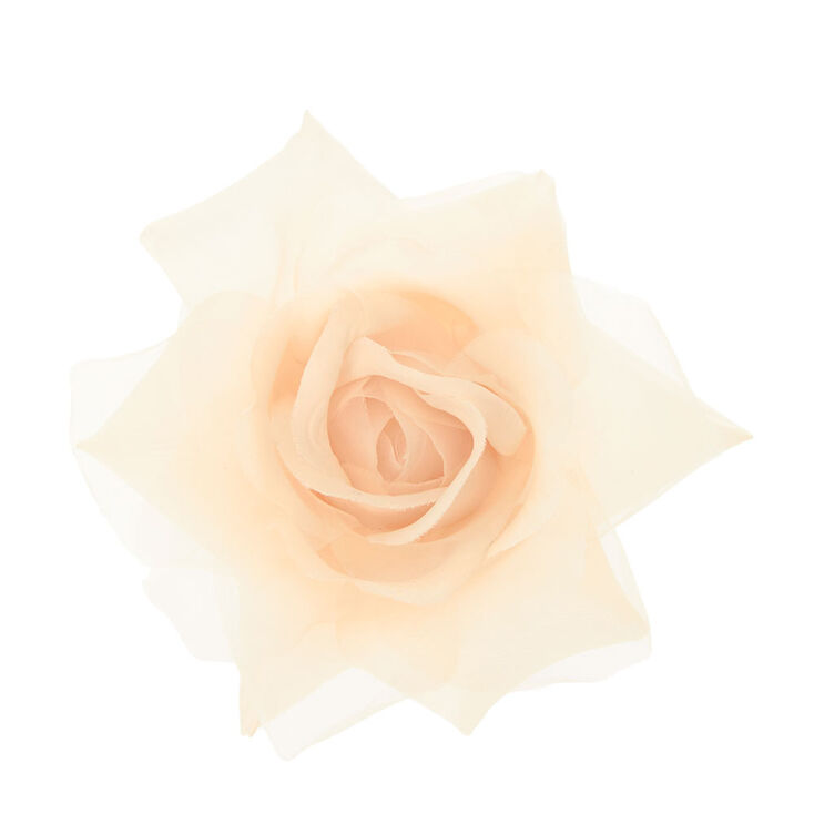 Cream Chiffon Rose Hair Clip,