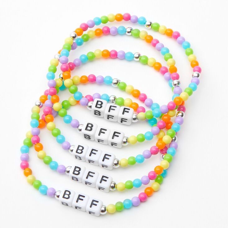 Icing Rainbow Bead Stretch Friendship Bracelets - 5 Pack
