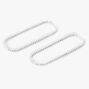 Silver 2&quot; Open Link Rhinestone Drop Earrings,
