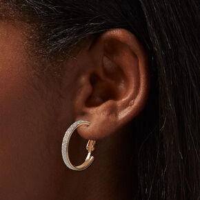 Gold 20MM Thin Glitter Hoop Earrings,
