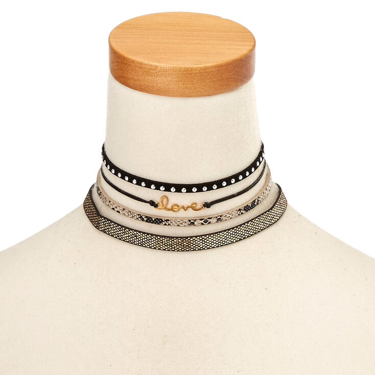 4 Pack Assorted Choker Necklaces,
