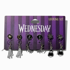 Wednesday&trade; Silver-tone Mixed Earring Set - 6 Pack,