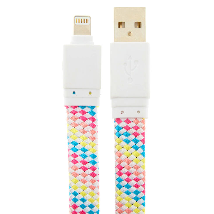 Rainbow Shoelace Lightning USB Cord,