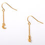 18kt Gold Plated 1&quot; Celestial Drop Earrings,