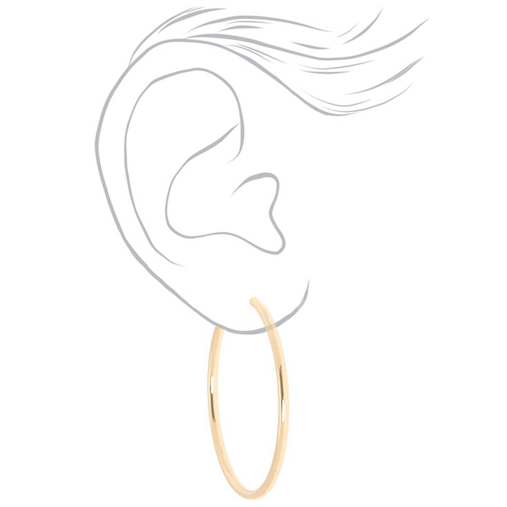 Mixed Metal 40MM Clip-On Hoop Earrings - 3 Pack,