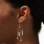 Gold 2.5&quot; Mushroom Starbust Mystical Gem Drop Earrings,
