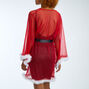 Christmas Feather Trim Robe - Red,