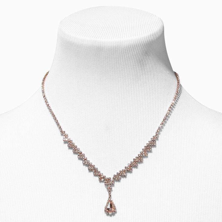 Rose Gold Cubic Zirconia Teardrop Jewelry Set &#40;3 Pack&#41;,
