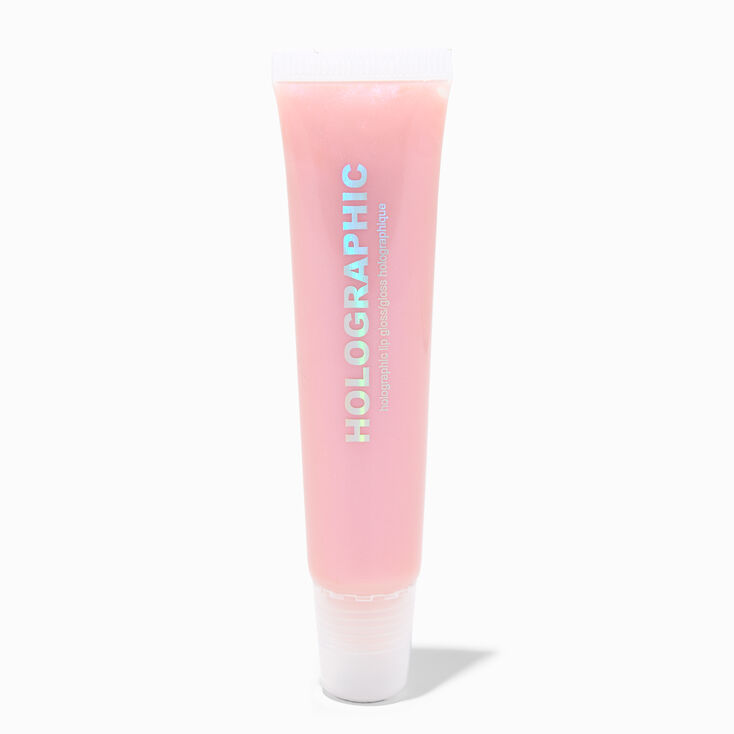 Pink Holographic Glossy Lip Gloss Tube,
