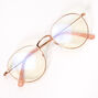 Blue Light Reducing Round Clear Lens Frames - Gold,
