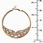 Gold-tone Crystal Angel Wings 70MM Hoop Earrings,