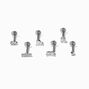 Silver Geometric 16G Cartilage Earrings - 3 Pack,