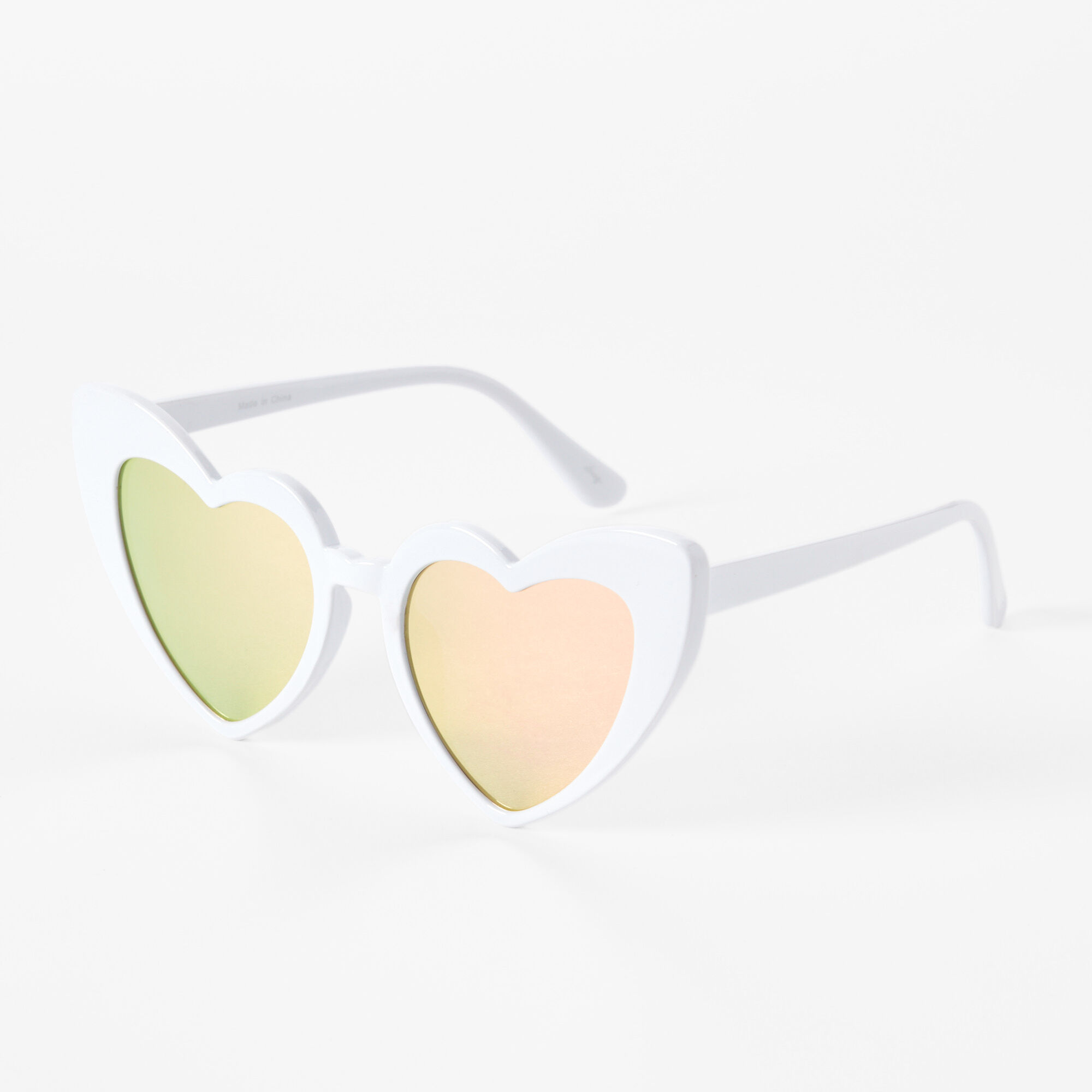White 2025 heart glasses