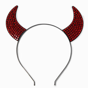 Red Gemstone Devil Horns Headband,