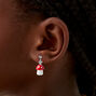 Red Mushroom 1&quot; Drop Clip-On Earrings,