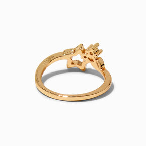 Gold-tone Star Midi Ring ,