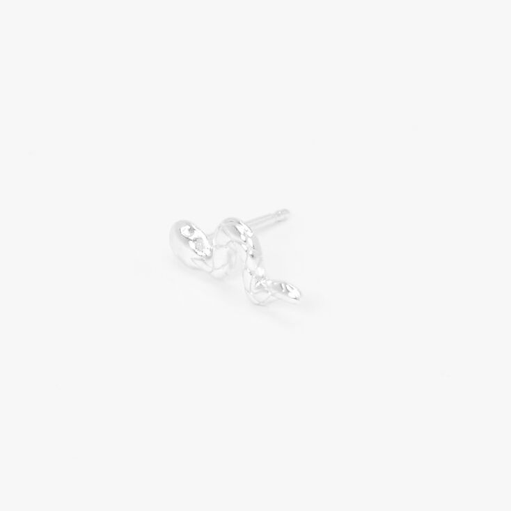 Sterling Silver Single Snake Stud Earring,