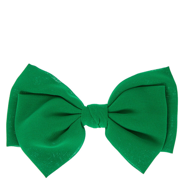 Green Chiffon Hair Bow,