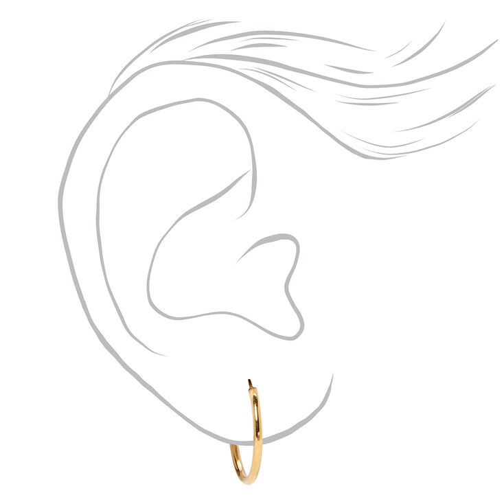 18kt Gold Plated 14MM Hoop Earrings,