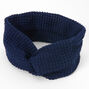 Sweater Knit Twisted Headwrap - Navy Blue,