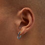 Titanium Black 10MM Tube Hoop Earrings,