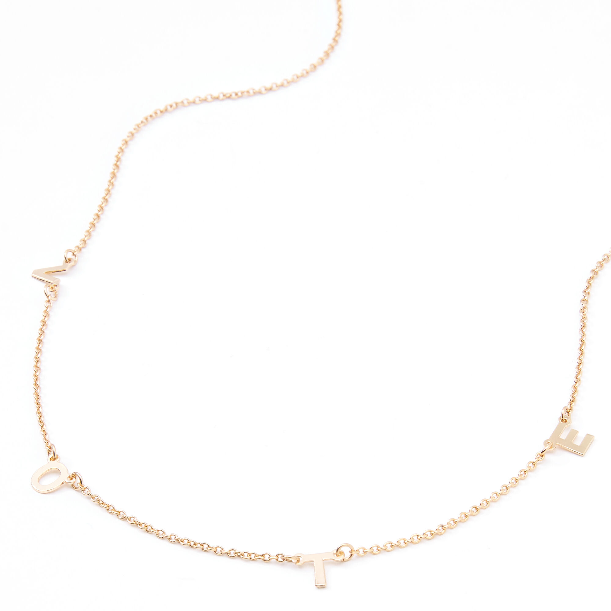 ICING by Claire's LOVE Rhinestone HEART Necklace Gold 