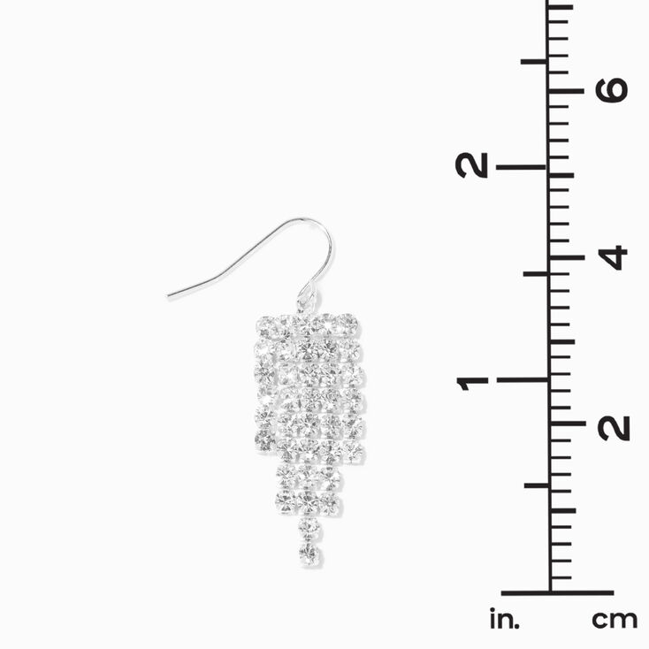 Silver-tone Crystal Fringe 1.5&quot; Drop Earrings,
