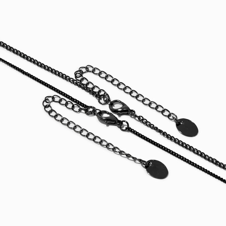 Black Tag Necklace Set - 2 Pack,