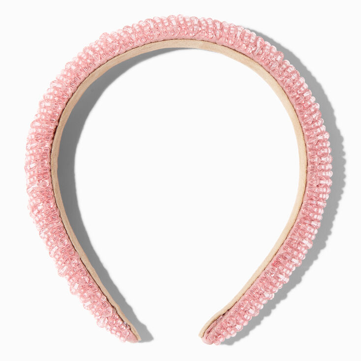 Blush Pink Crystal Puff Headband,