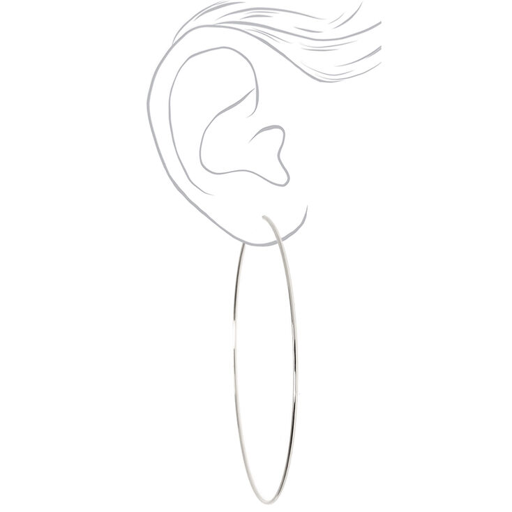Silver 100MM Hoop Earrings,