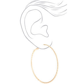 Mixed Metal 50MM Sleek Textured Hoop Earrings - 6 Pack,