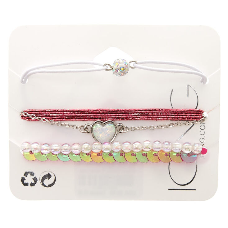 5 Pack Pink Romance Bracelet Set,