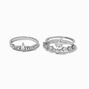 Silver-tone Cubic Zirconia Celestial Ring Stack - 2 Pack,