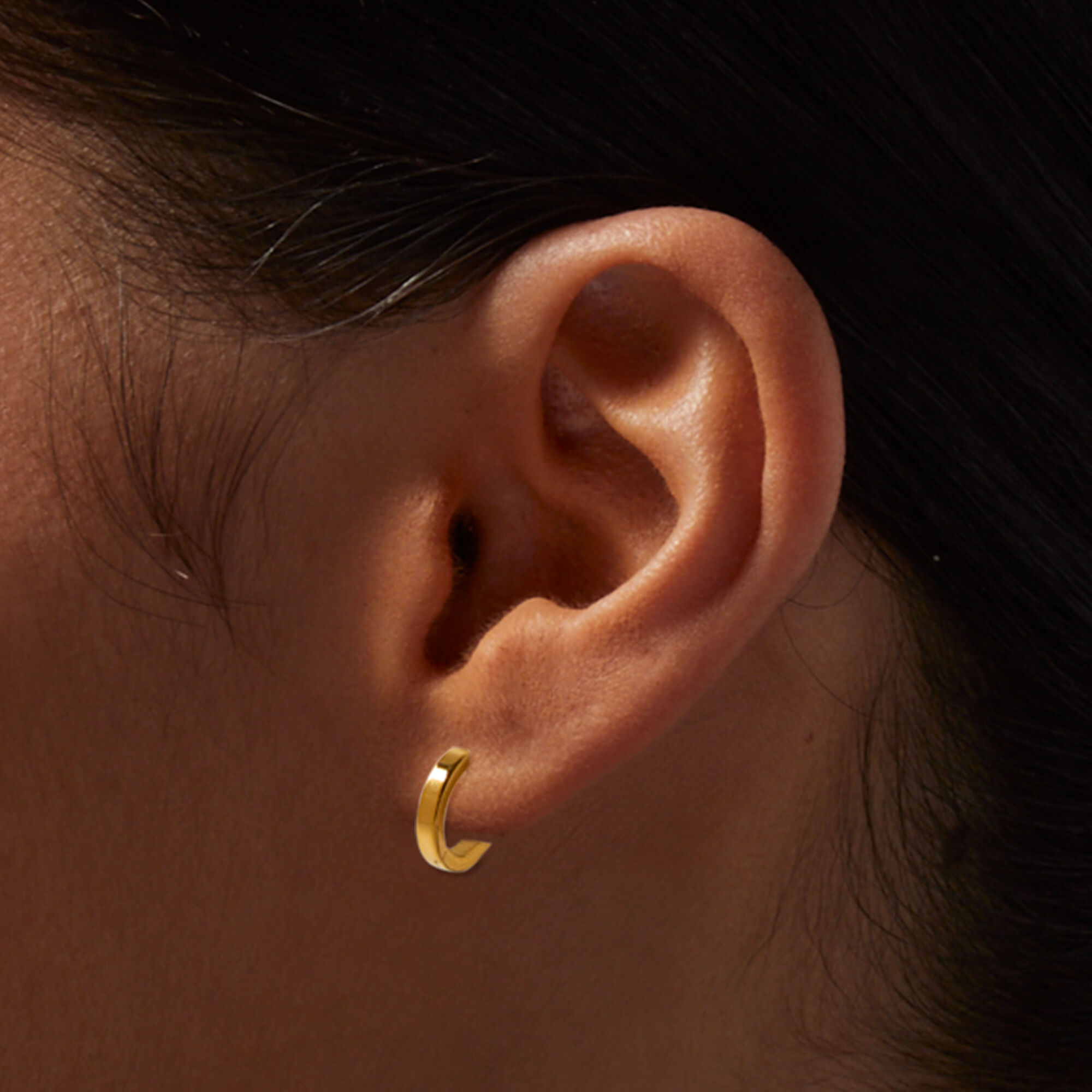 Sterling Silver Huggie Hoop Earrings | Delicate Open Hoop Earrings | M